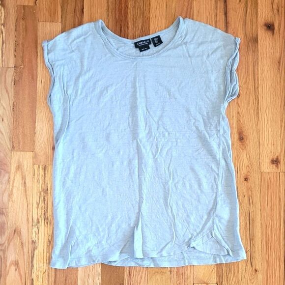 Jones & Co 100% Linen Breezy Rolled Sleeve Tank - Picture 1 of 4